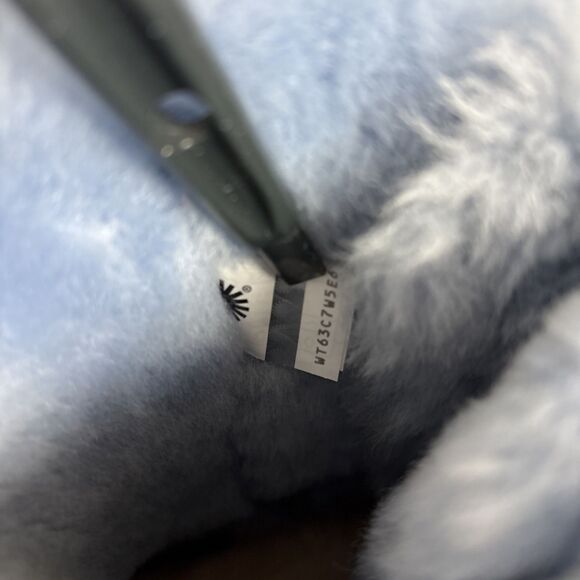 Womens Ugg Boots Bailey Bow Whisper Blue Suede Sheepskin Coquette Very RARE Sz 6 - Picture 15 of 16